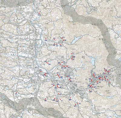 有田町内古窯跡分布図