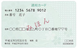 通知カード(イメージ)