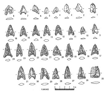 (1)出土石鏃図面-1